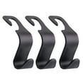 thumbnail image 1 of Bfogop Car Seat Headrest Hook 3 Pack Hanger Storage Organizer Universal for Handbag Purse Coat Universal fit Vehicle Car Black with Buckle, Universal Vehicle Storage, 1 of 7