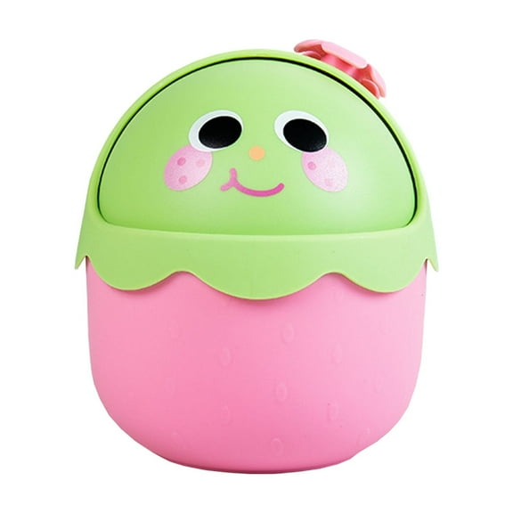 Bfogop Cartoon Desktop Trash Can Wastebasket , Creative Mini Countertop Garbage Can with Lid for Home Kitchen Dressing Office Kids Bedroom