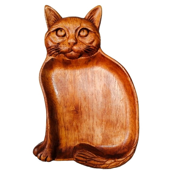 Bfogop Cat Shaped Wood Serving Trays, 8.66 x 5.5 Inch Decorative Wooden Serving Platters for Food, Versatile Wooden Trays for Cheese, Appetizers, Fruit, Candle, Jewelry, Home Decor