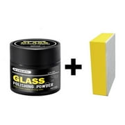 Bfogop Cerium Glass Scratch Remover-Oxido Glass Polish Powder with Sponge -Windshield & Auto Glass Polish-Car Window Scratch Repair & Oil Film Cleaner-Cerium Oxide Polish Powder
