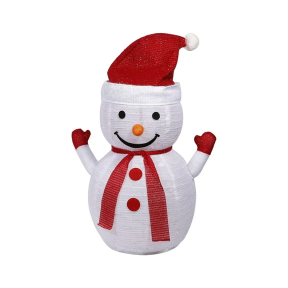 Bfogop Christmas Collapsible Snowman Decor 27Inch Electric Snowman with LED Lights, Lighted White Foldable Snowman for Xmas Indoor and Outdoor Lawn Garden Yard Holiday Decor