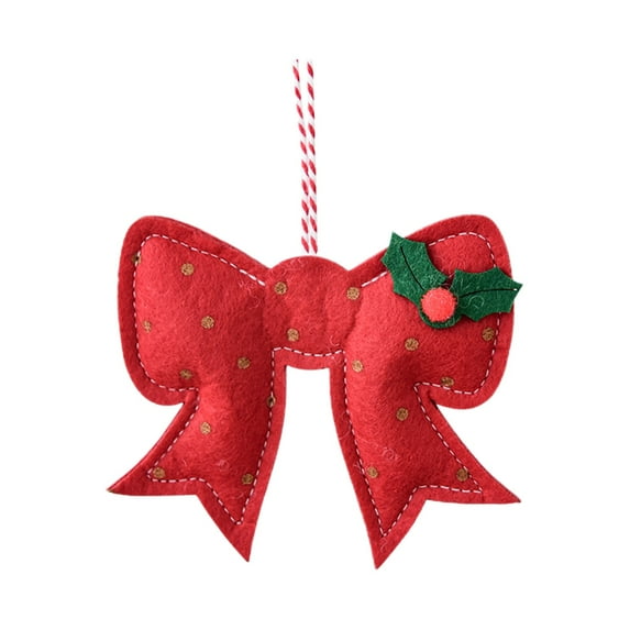 Bfogop Christmas Felt Ornaments for Tree Decoration Snowflake 3D Hanging Decoration Jingle Bell Heart Classic Red White Hanging Felt Craft Decor for Christmas Winter Party Favors Gifts