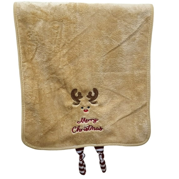 Bfogop Christmas Hand Towels, 13.4 x 29.1 inch 100% Thick Cotton Christmas Towels, Vintage Christmas Bathroom Hand Towels for Xmas Holiday Winter Kitchen Bathroom Decoration Supplies