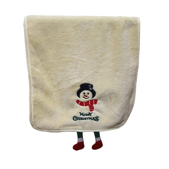 Bfogop Christmas Hand Towels, 13.4 x 29.1 inch 100% Thick Cotton Christmas Towels, Vintage Christmas Bathroom Hand Towels for Xmas Holiday Winter Kitchen Bathroom Decoration Supplies