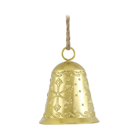 Bfogop Christmas Metal Gold Jingle Bells, Gold Bells Tree Hanging Ornament, Xmas Ornament Ringbell for Xmas Tree Doors Firepalces Unique Xmas Bell Ornaments Garland Indoor Outdoor