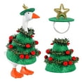 thumbnail image 1 of Bfogop Christmas Mini Desk Goose Outfit 7 Inch Silly Goose Statue Costume Mini Hat and Xmas Clothes Winter Christmas Table Key Holder Decor for Magnetic Duck Statue Desk Key Holder Decor, 1 of 6