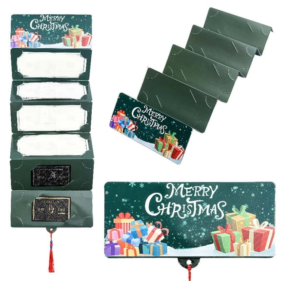 Bfogop Christmas Money Holder or Gift Card Holder with 6 Slots Surprise Christmas Xmas Gift Card Holder, for Cash Checks or Gift Cards Supplies Creative Cash Surprise Envelope