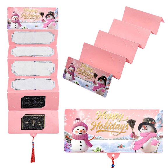 Bfogop Christmas Money Holder or Gift Card Holder with 6 Slots Surprise Christmas Xmas Gift Card Holder, for Cash Checks or Gift Cards Supplies Creative Cash Surprise Envelope