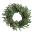 thumbnail image 1 of Bfogop Christmas Norfolk Pine Wreath for Front Door, Artificial Christmas Wreaths Faux Pine Needles Green Fake Wreath for Walls Windows Porches Farmhouse Indoor Outdoor Home Decor 20 Inch, 1 of 9