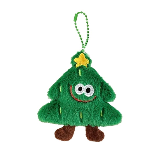 Bfogop Christmas Plush Toy Soft Furry Festival Pin Decorative For Clothing And Bags Festival Decors Holiday Plush Keychain Pendant, Decorative Small Gift Pack Christmas Tree 4.1 Inch