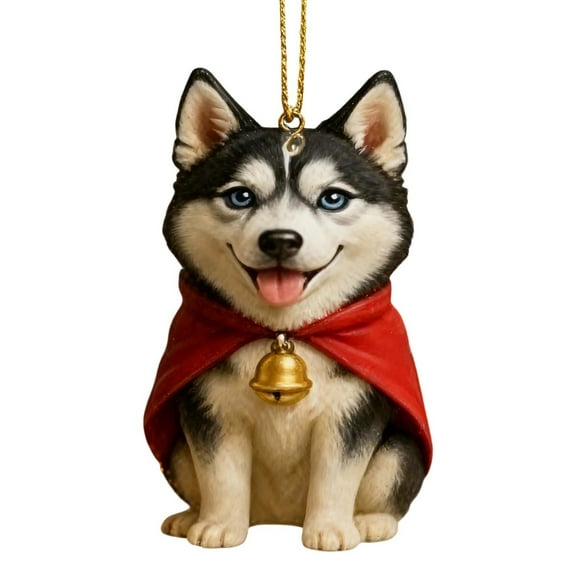 Bfogop Christmas Puppy Tree Decorations, Cute 2D Acrylic Hanging Ornament, Flat Funny Pendant Dog Themed Christmas Tree Hanging Ornaments for Home Holiday Party Wall Gifts 3.15Inch