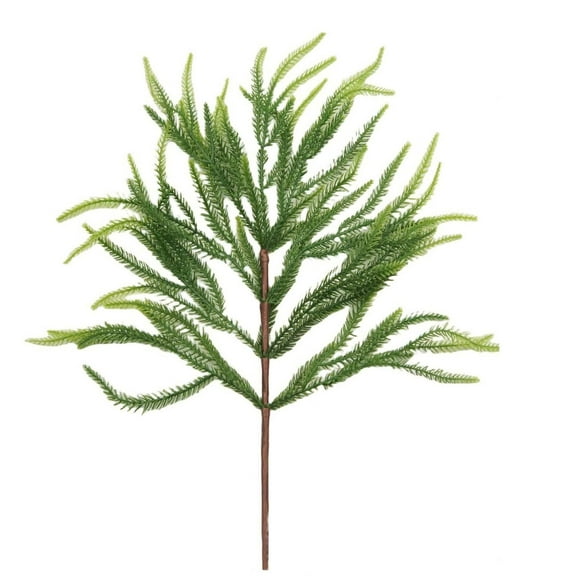 Bfogop Christmas Real Touch Norfolk Stems, 22Inch Artificial Pine Branches Faux Evergreen Pine Sprigs Fake Foliage Greenery Picks for Christmas Wreath Making DIY Crafts Home Decoration