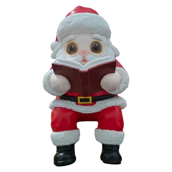 Bfogop Christmas Santa Claus Reading Book Lamp, Cute Xmas LED Night Light Battery Operated Figurines Santas Reading Book Statue Vintage Table Mantle Home Holiday Party Supplies Decor