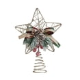 thumbnail image 1 of Bfogop Christmas Star Tree Topper Farmhouse Rustic Acorn Pine Cone Tree Topper with Holly and Berry Decor Holiday Xmas Trees Topper 8.6" Christmas Star Topper for Tree Decorations, 1 of 6