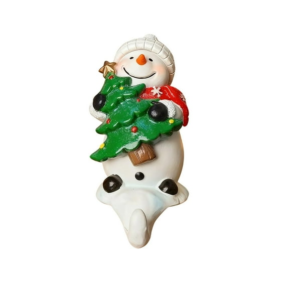 Bfogop Christmas Stocking Holder Christmas Stocking Hooks Snowman Wall Hooks for Towel White Key Holder Bathroom Decor Rustic Decorative for Living Room Bathroom 5.9Inch Snowman