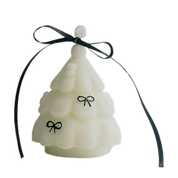 Bfogop Christmas Tree Shaped Soy Wax Tealight Candles, Scented Green & White, Winter Christmas Tree Candles Candle Wax Candle for Bedroom Party for Xmas Home & Table Decor 2.7 Inch