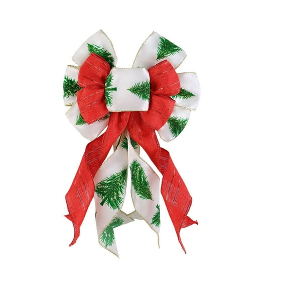 Bfogop Christmas Wreath Bows Christmas Decor Bows Green Red Candy Cane Velvet Ribbon Bows for Wreath, Xmas Tree Topper Bows for Party Decoration Home Indoor Outdoor Ornament Supplies