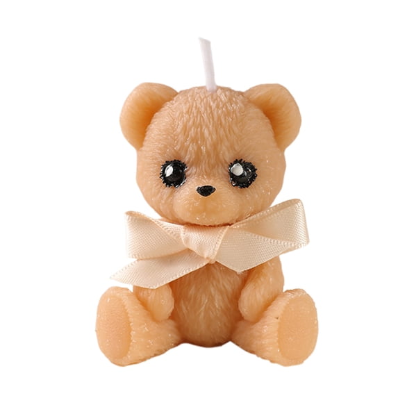 Bfogop Cute Bear with Heart Scented Candle, Teddy Bear Rose Clusters Aesthetic Handmade Soy Wax Aroma Decorative Candle for Table Photo Prop Wedding Gift, Prefect for Meditation Stress