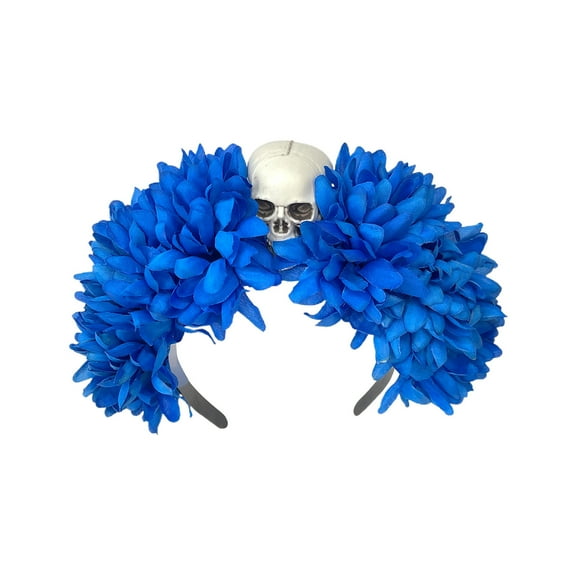 Bfogop Day of The Dead Headband Rose Flower Crown Halloween Party Ghost Festival Headband Women's Headpiece Hair Hoop,Halloween Headbands Flower Hair Accessories for Women