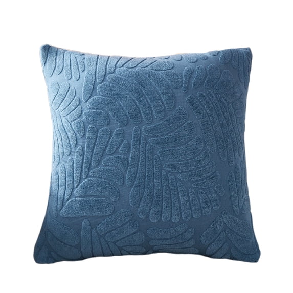 Bfogop Decorative Throw Pillow Covers 18x18 Inches, Soft Leaves Textured Flannel Fleece Pillowcase Square Cushion Covers for Sofa Couch Bed Farmhouse Home Decor