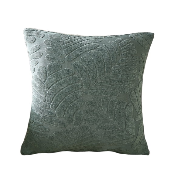Bfogop Decorative Throw Pillow Covers 18x18 Inches, Soft Leaves Textured Flannel Fleece Pillowcase Square Cushion Covers for Sofa Couch Bed Farmhouse Home Decor