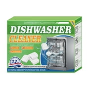 Bfogop Dishwasher Cleaner And Deodorizer Tablets - 12 Pack Deep Cleaning Descaler Pods for Dish Washer Machine, Heavy Duty, Septic Safe, Natural Limescale Remover