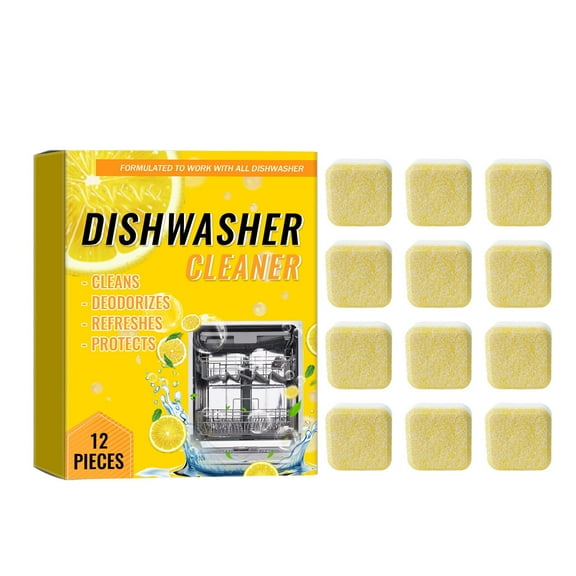 Bfogop Dishwasher Cleaner And Deodorizer Tablets 12 Pack Deep Cleaning Descaler Pods for Dish Washer Machine, Heavy Duty, Septic Safe, Natural Limescale Remover, Calcium, Odor