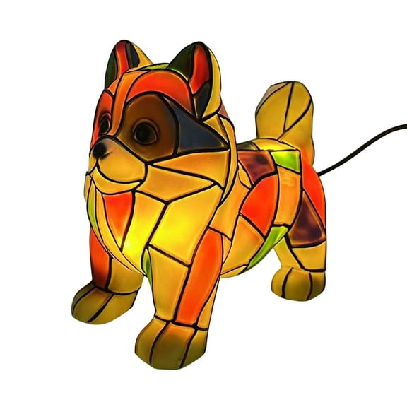 Bfogop Dogs Lamps,Corgi Lamp,Lamps for Night Stands,Dog Series Art Night Light, Cute Pet Dogs Themed Tabletop LED Night Light, Vintage Home Decor, Fun Gift for Dog Lover