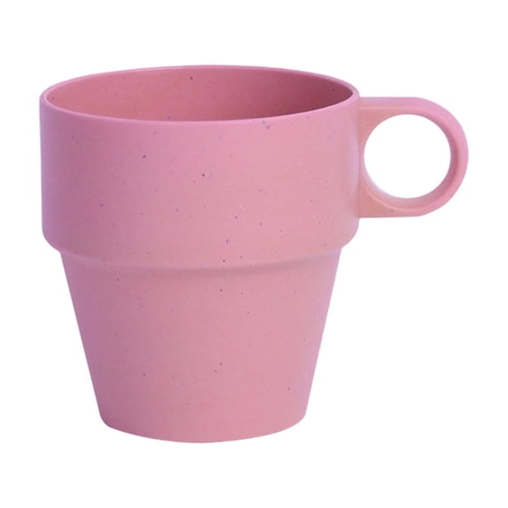 Bfogop Double Wall Insulated Desk Mug with Handle, BPA-Free Reusable Plastic, Spill-Proof, Microwave & Dishwasher Safe, Wide Mouth, Reusable Drinking Cups for Camping/Dorm/RV