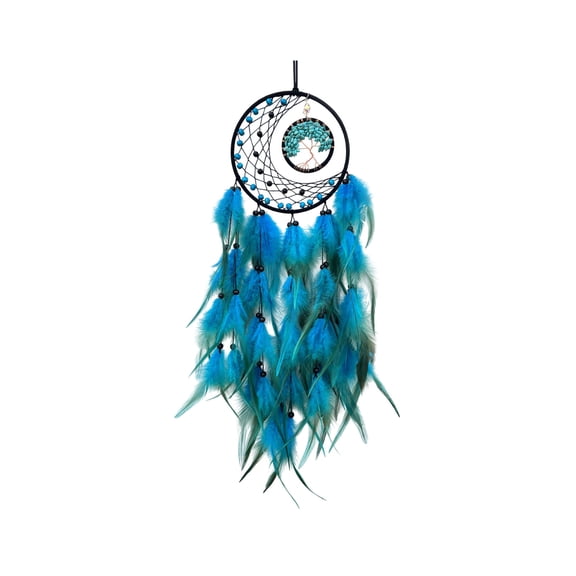 Bfogop Dream Catcher Tree of Life Dreamcatcher with Healing Crystal Stone Handmade Feather Wall Hanging for Bedroom Bohemian Home Decor Wedding Ornament Craft Gift 31.5in