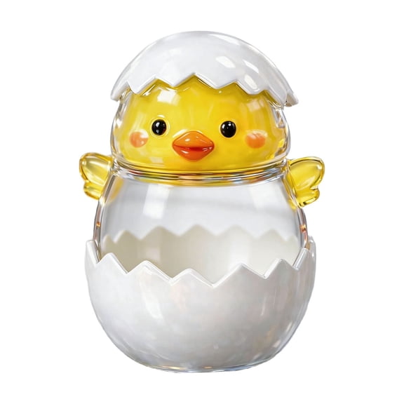 Bfogop Easter Bunny Glass Storage Jars, Rabbit Egg Shape Clear Candy Jar with Removable Lids for Easter Candy Treats Cookie Sweets Gift Eggs Table Decor, Home Decor