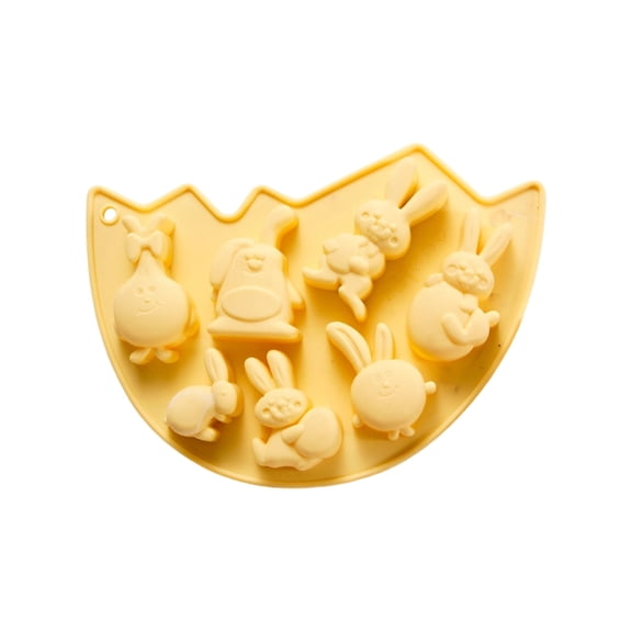 Bfogop Easter Chocolate Molds, Bunny Half Egg Shaped Non-stick Silicone Molds for DIY Chocolate Candy Muffin Handmade Soap Cake Decoration Candy Sugar Cupcake Topper Easter Party Crafts