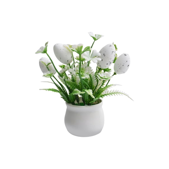 Bfogop Easter Egg Plant for Spring Party Decor Easter Egg Flower Pot Table Decor Pastel Mini Potted Sign Rabbit Decor for Gifts Home Office Tabletop Mantel 4.3 Inch