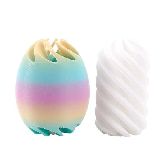 Bfogop Easter Impossible Spiral Cone Passthrough Sculpture 3D Printed Fidget Toys, 3D Printed Pyramid Fidget Toys for Kids Adults - Stress Relief Desk Toy