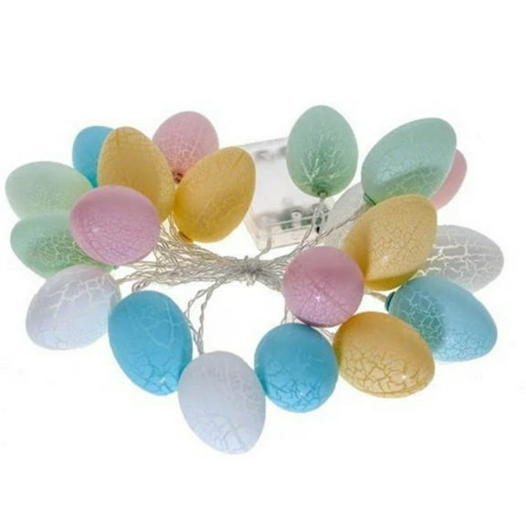 Bfogop Easter egg string led cracked egg shape lamp festival decoration indoor outdoor decoration egg color lamp (3 meters 20 lights)
