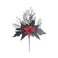 thumbnail image 1 of Bfogop Fake Plants Outdoor, Halloween Maple Leaves Branch, Autumn Artificial Plants with Black Maple Leaves, Faux Maple Leaves Stem for Halloween Thanksgiving Home Decor, 1 of 7