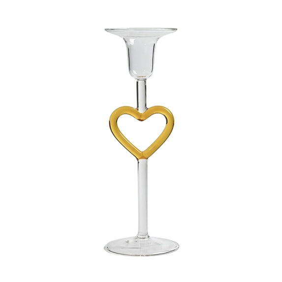 Bfogop Glass Candle Holders for Wedding Ceremony Heart Candle Stand Glass for Pillar Candlestick Unity Bride Candles Centerpiece Deocr Reception and Ceremony Deocration Gift
