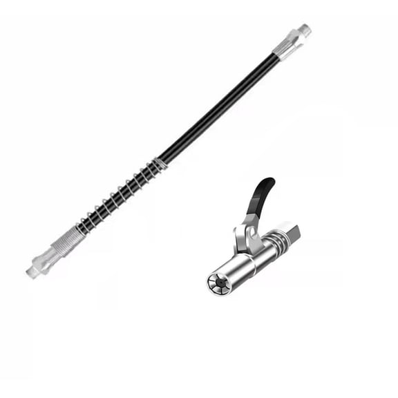 Bfogop Grease Gun Coupler, Grease Joint Fittings With 12 Inch Pipe, High Pressure Fittings, Compatible With All Grease Guns, For Greasing All Machinery And Equipment Filling