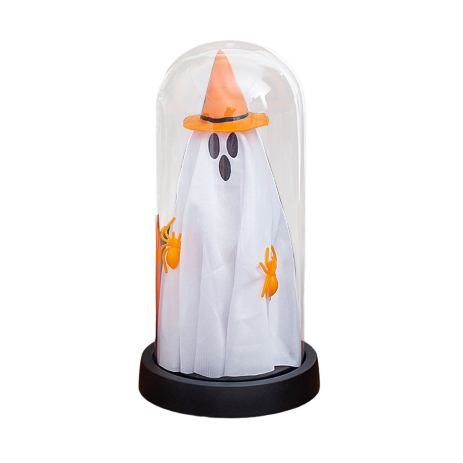 Zercuop Halloween Ghost In Glass Cloche - Light-Up Ghost Decor For Indoor Table, Mantel, Or Party, Cute Spooky Decoration