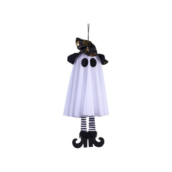 Bfogop Halloween Hanging Light Glowing Ghost with Witch Hat Decorations Outdoor Cute Lighted Ornaments- Light Up Ghost String Lights for Indoor Outdoor Yard Tree Spooky Decor