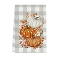 thumbnail image 1 of Bfogop Halloween Kitchen Towels Pumpkin Face Dish Towels 18 x 25 Inch Orange Black Hand Drying Tea Towels Spooky Farmhouse Buffalo Striped for Cooking Baking Cleaning Wipe Gift, 1 of 8