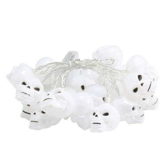 Bfogop Halloween Skull String Lights, Halloween String 20 LED Skull Lights 9.8ft Halloween Decoration Light Plug Power Supply Halloween Lights Indoor Outdoor for Home Yard Patio