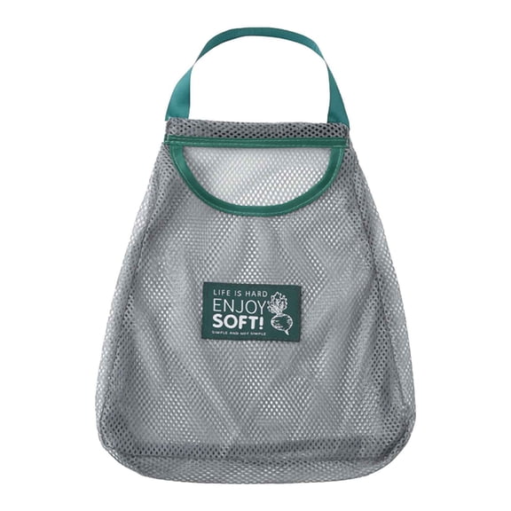 Bfogop Hanging Mesh Storage Bags Single Pocket Reusable Produce Bags for Kitchen Storage Fruits, Onions, Garlic & Vegetables, Breathable Shopping Storage Handbag