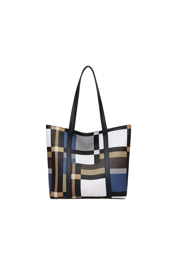 Large Work Tote Bag for Women Designer Trendy Shoulder Bag Lattice Color Block Tote Bags Large Capacity Handbag Purses and Handbags Big Bucket bags Womens Travel Shoulder Bag