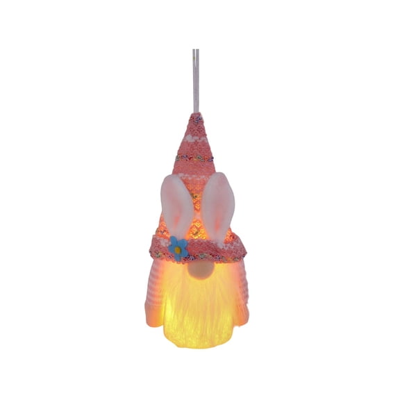 Bfogop Lighted Easter Gnome Decor Faceless Doll Decorations for Home Easter Light Up Bunny Dwarf Gnomes Ornament Plush Elf Gnome Decor Spring Gnome Rabbit Hanging Ornaments 6.7 Inch