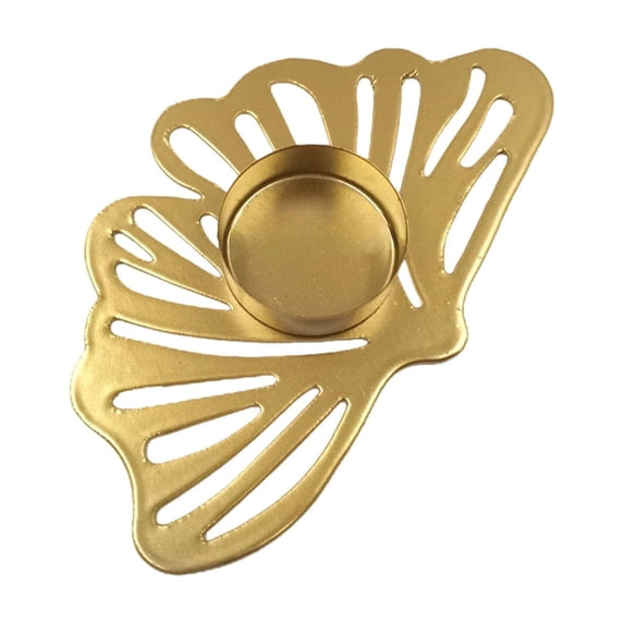 Bfogop Metal Leaf Shaped Votive Candle Holders Gold Desktop Tealight Candle Stands Decorative Palm Leaf Design for Living Fireplace Parties Candlelight Dinners Stable Flat Bottom