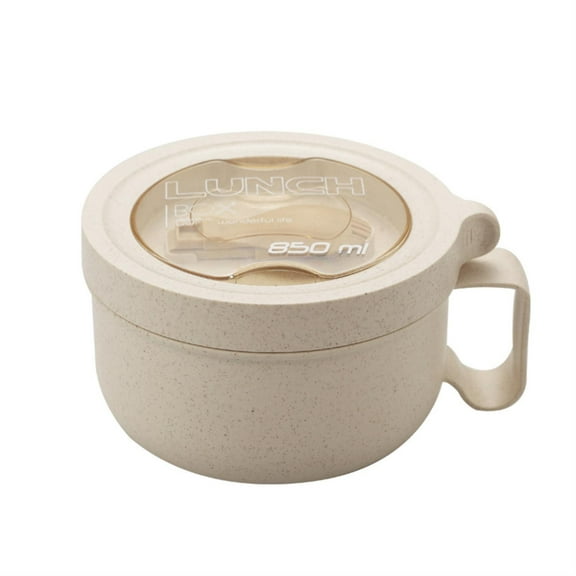 Bfogop Microwave Soup Bowl Containers with Lids, Wheat Straw Ramen Noodles Cup Mug with Handles for Cereal Food Container for Instant Noodles,Oatmeal, Gumbo, Salad,Cereal & More