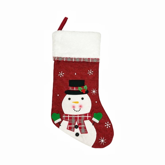 Bfogop Mini Christmas Stocking Christmas Socks Santa Xmas Stockings, Candy Pouch Bag Mini Christmas Stocking Burlap Plaid for Xmas Tree Decor Dinner Table Fireplace Ornaments 18Inch