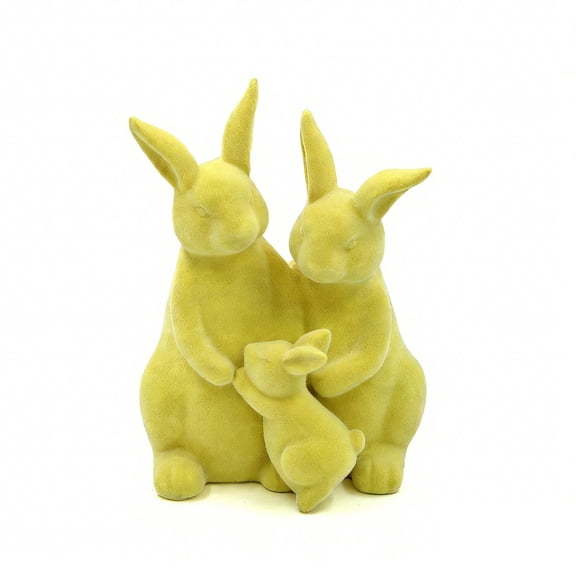 Bfogop Mini Flocked Easter Bunny Decorations Easter Rabbit Figurines Rabbit Sculpture Bunny Statue Party Favors Gifts Home Office Table Decor Easter Bunny Flocked Tabletop Decor 8Inch