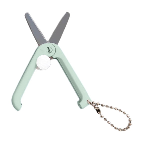 Bfogop Mini Folding Scissors - Portable Stainless Steel Safe Portable Travel Scissors with Foldable Telescopic Cutter & Keychain for Cutting, Scrapbooking, Crafting, Sewing